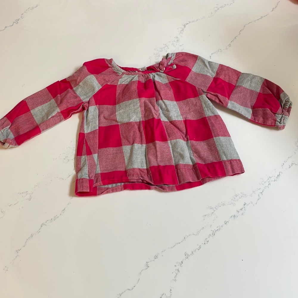 Baby Gap Flannel Top with Bow Accent